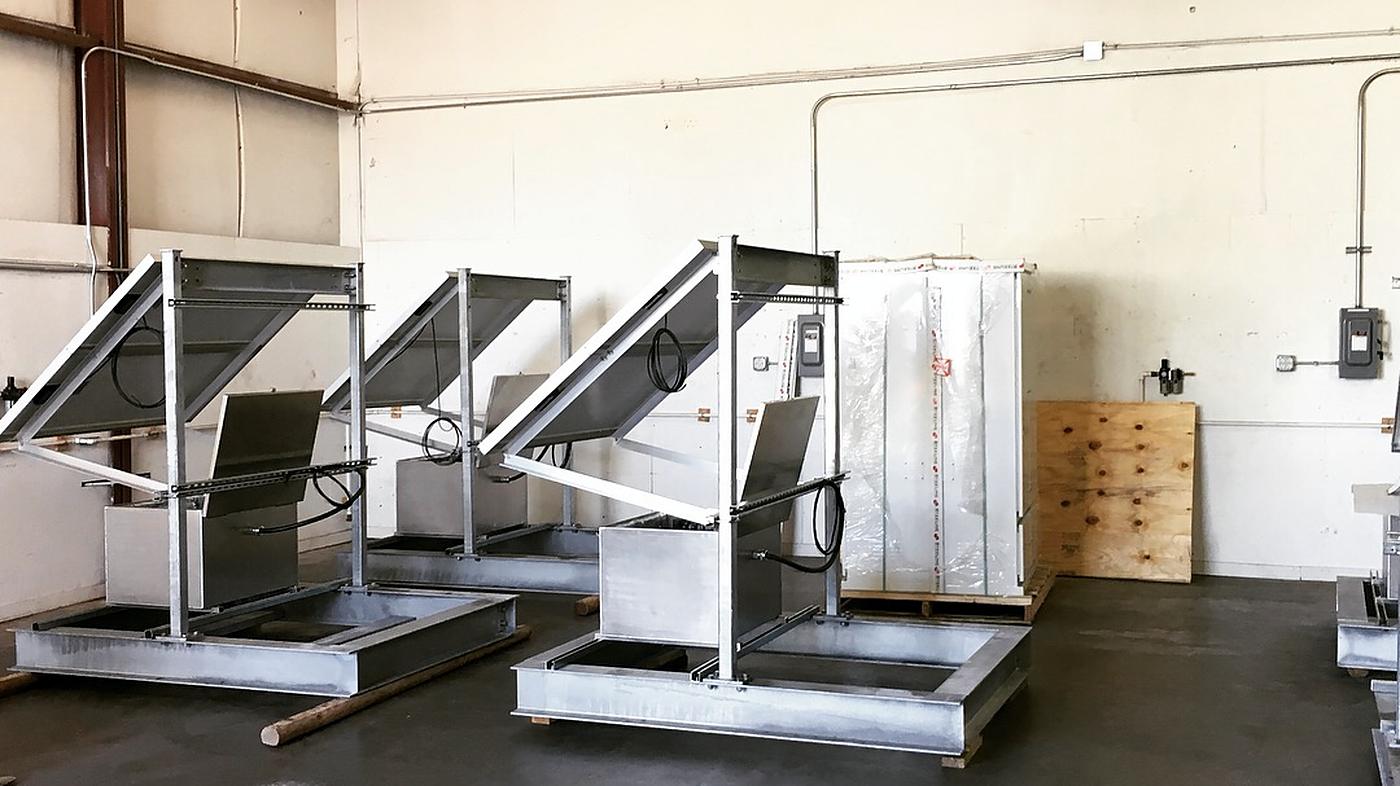 Solar-powered skids under construction in the HPS shop